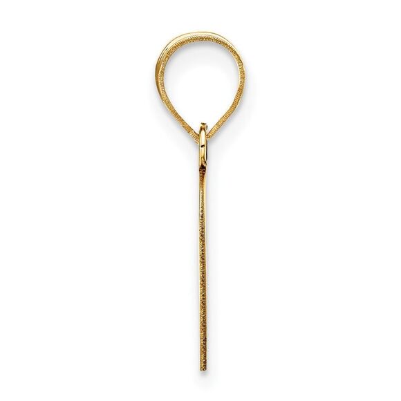 Kazi Luxury 14k Yellow Gold Polished Script Letter O Initial Pendant - Picture 2 of 4